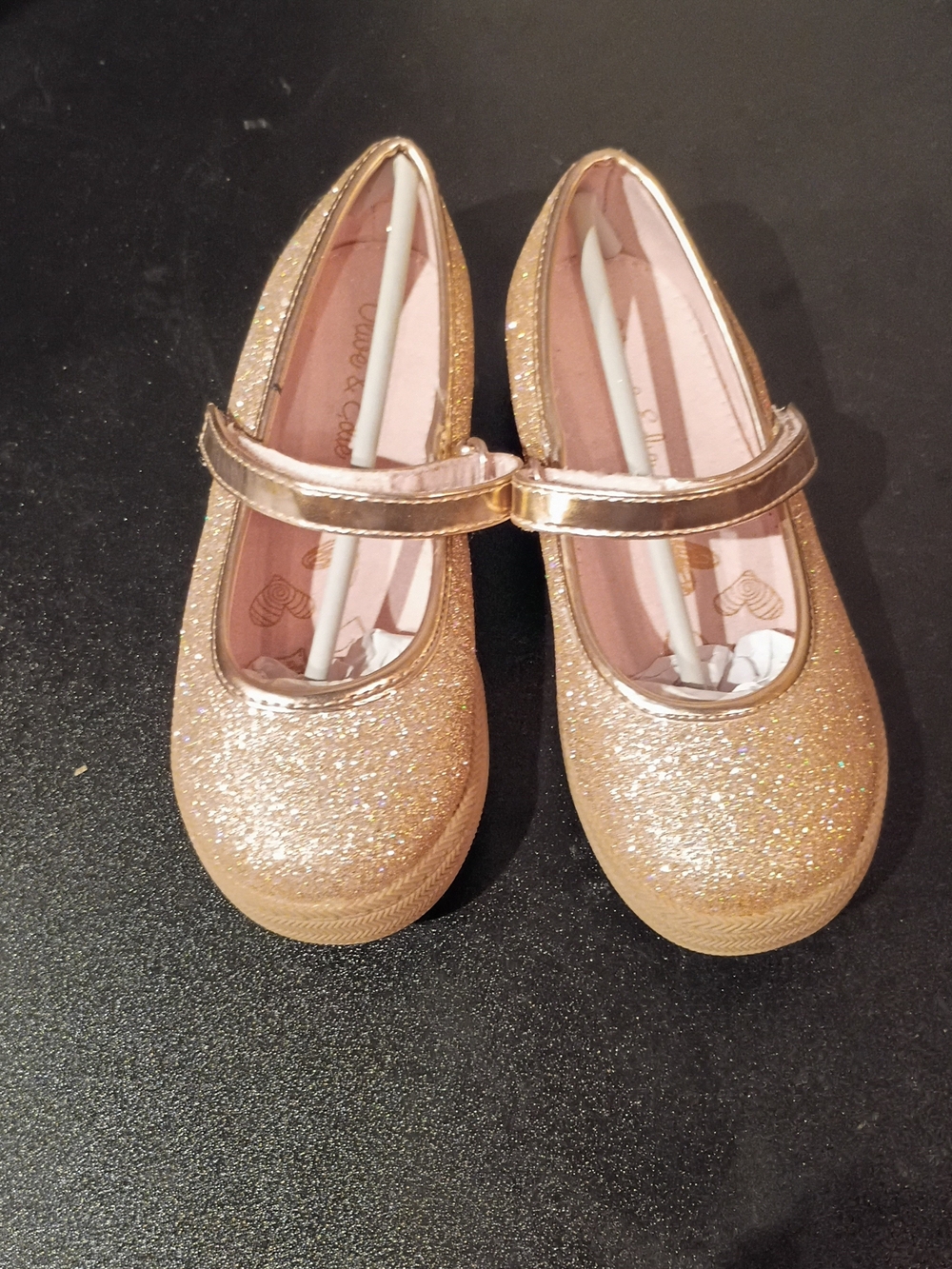 Girls Sparkle Mary Jane Dress Shoes in Gold